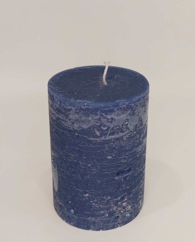 Candle Blue Pillar Aromatic Height 14 cm Diameter 10 cm