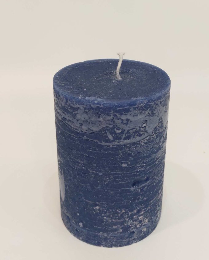 Candle Blue Pillar Aromatic Height 14 cm Diameter 10 cm