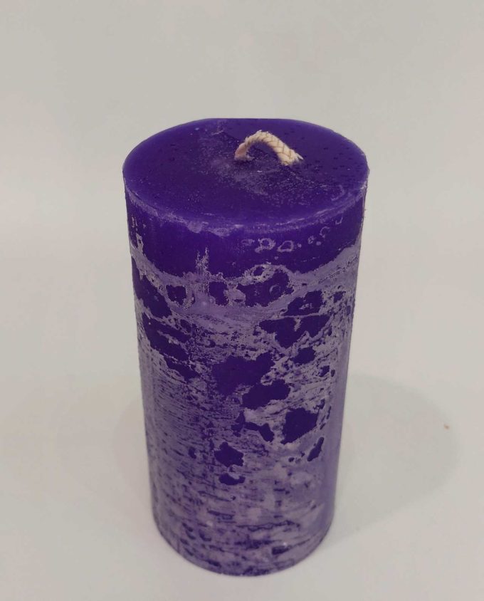 Candle Purple Pillar Aromatic Height 14 cm Diameter 7 cm