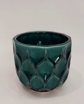 Pot Teal Ceramic Diameter 15 cm