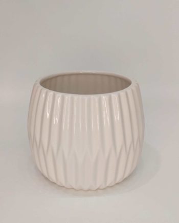 Pot White Ceramic Diameter 14 cm