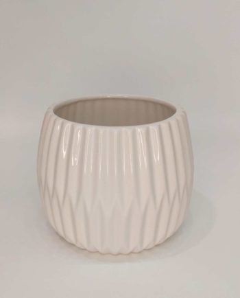 Pot White Ceramic Diameter 14 cm