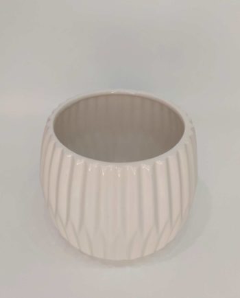 Pot White Ceramic Diameter 14 cm