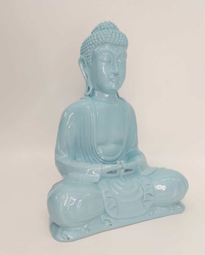 Buddha Resin Light Blue Height 30cm
