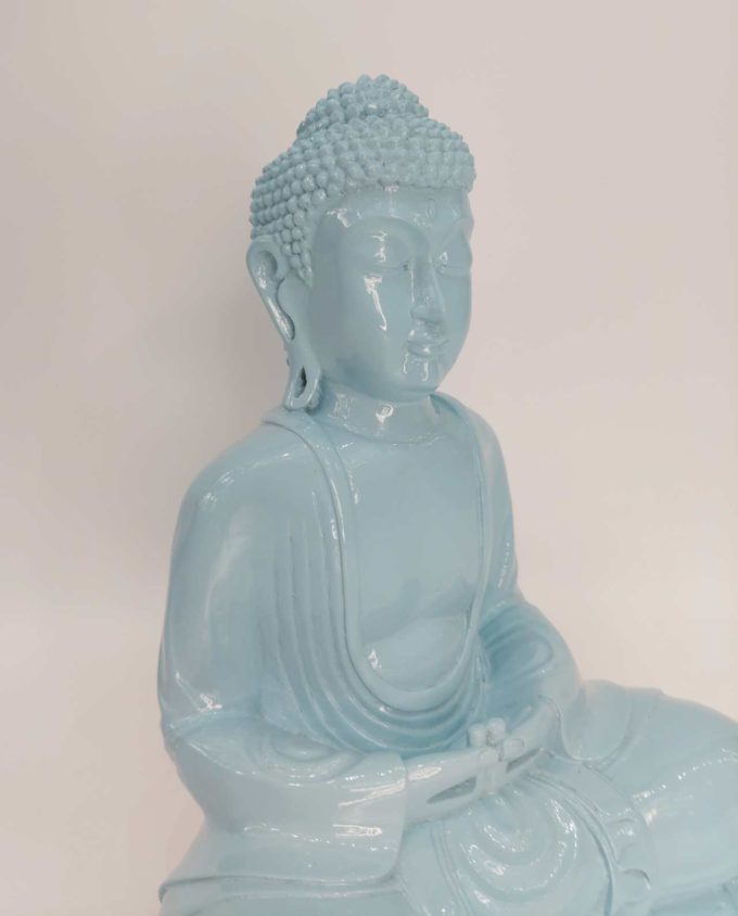 Buddha Resin Light Blue Height 30cm