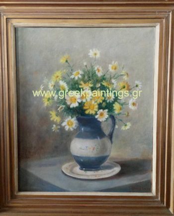 Painting Oil on Canvas Daisies