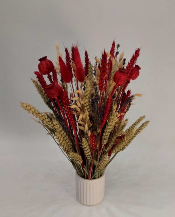 Dried Flowers Red Arrangement Height. 40 cm