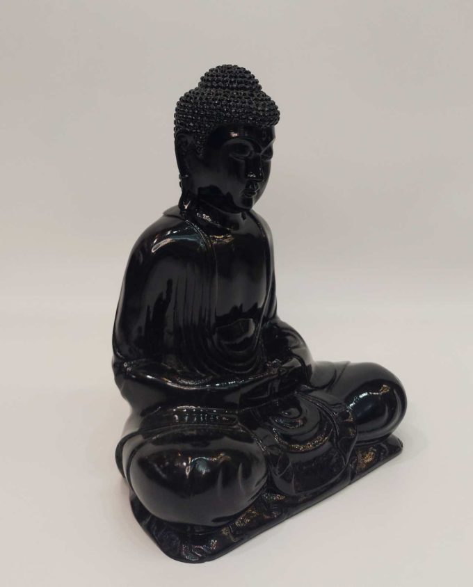 Buddha Resin Black Height 30cm