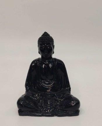 Buddha Resin Black Height 15 cm