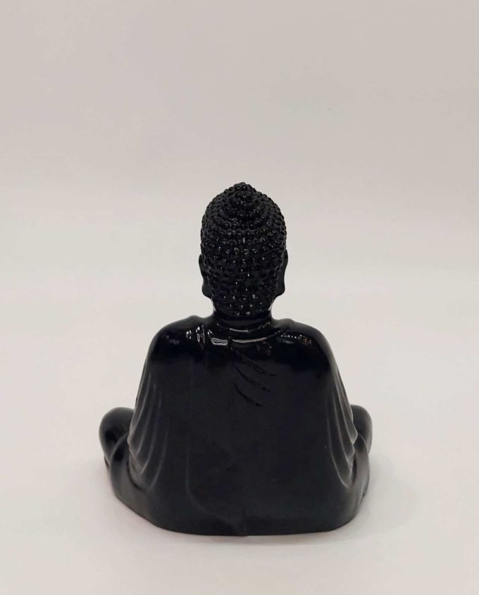 Buddha Resin Black Height 15 cm