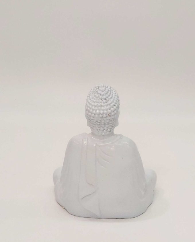 Buddha Resin White Height 15 cm