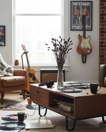 Dried Brown Phalaris Bunch in a vase at a living room