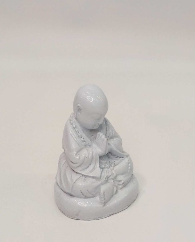 Monk Resin White Height 10 cm