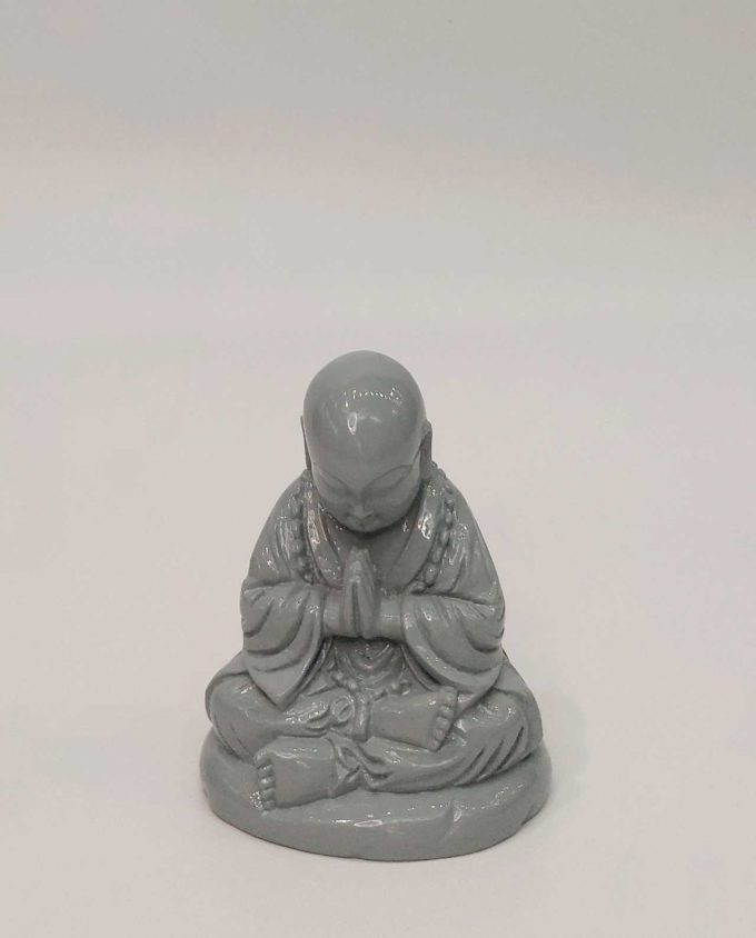 Monk Resin Light Grey Height 10 cm