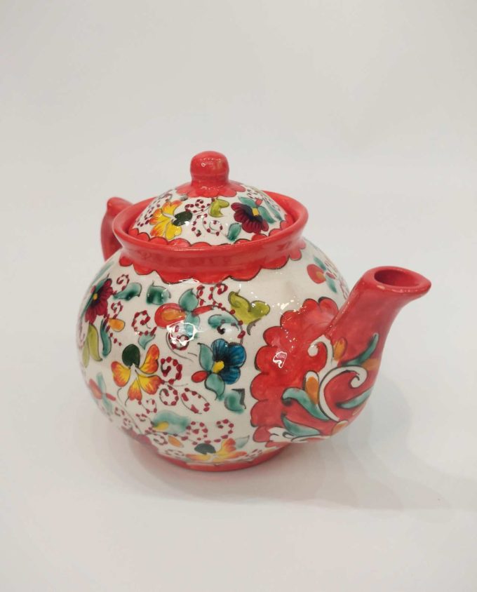 Teapot Ceramic Hand Painted Flowers