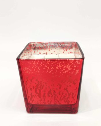 Aromatic Candle in Square Red Glass