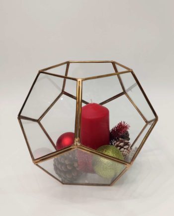 Lantern Xmas Arrangement Copper Gold Diameter 24 cm