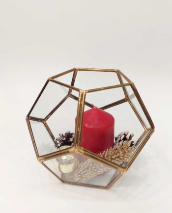 Lantern Xmas Arrangement Copper Gold Diameter 15 cm