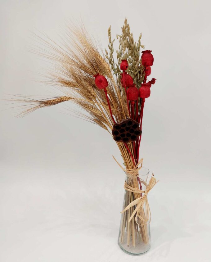 Dried Flowers Natural Red Mix Bouquet