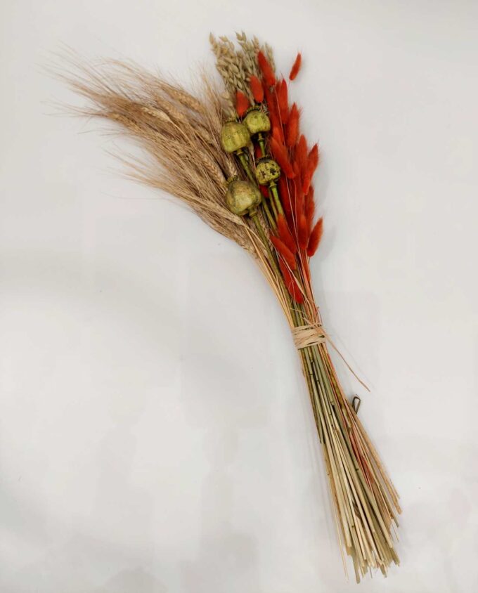 Dried Flowers Orange Green Mix Bouquet