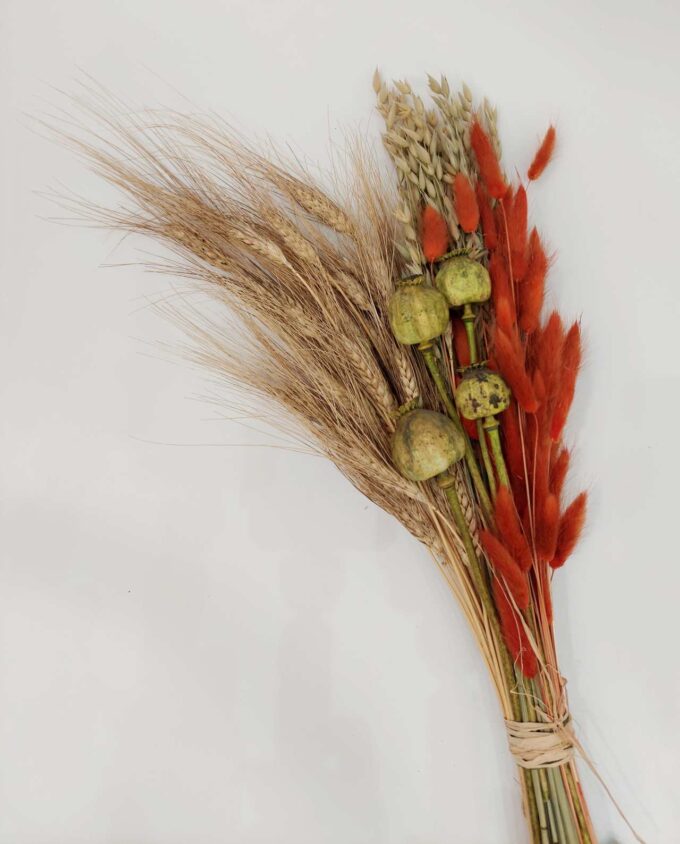 Dried Flowers Orange Green Mix Bouquet