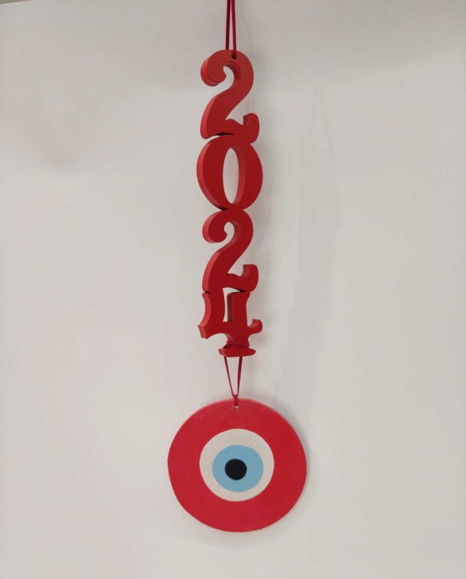 Wooden Lucky Charm 2024 Red Evil Eye
