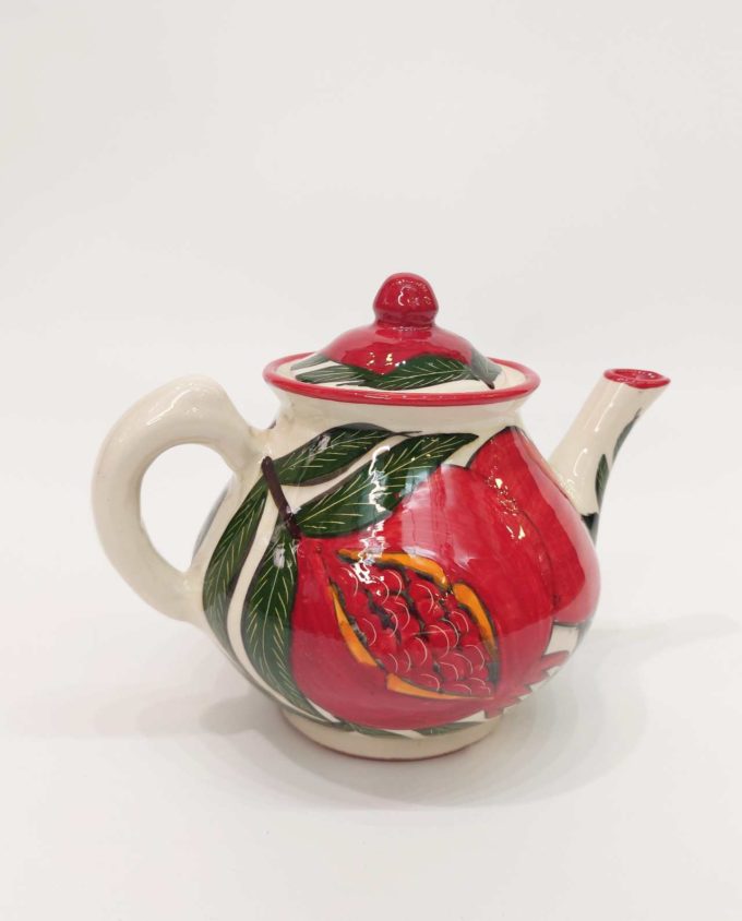 Teapot Ceramic Hand Painted Pomegranates