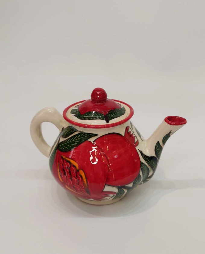 Teapot Ceramic Hand Painted Pomegranates