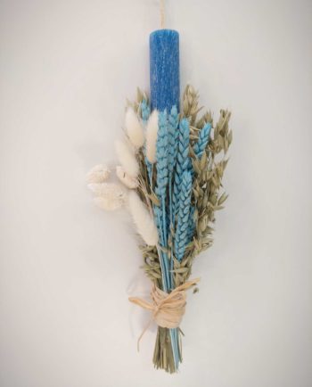 Easter Aromatic Blue Candle Dried Flowers
