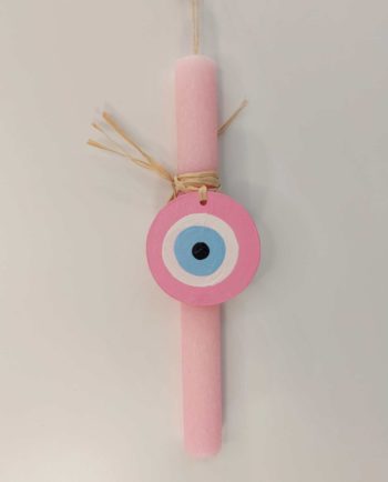 Easter Aromatic Candle Wooden Pink Evil Eye