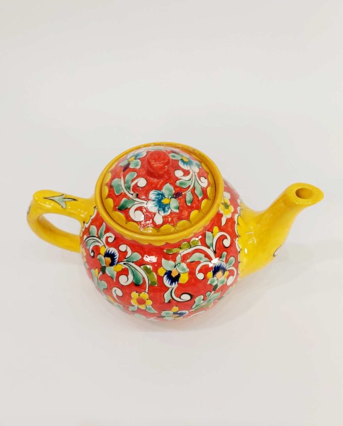 Teapot Ceramic Hand Painted Flowers