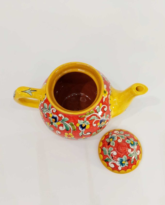 Teapot Ceramic Hand Painted Flowers