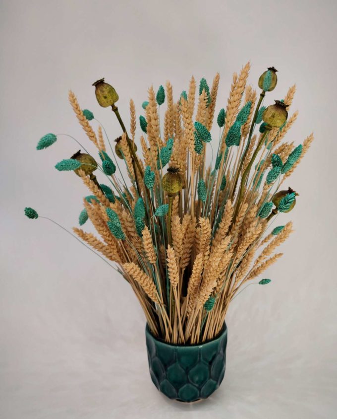 Dried Flowers Arrangement Natural - Turquoise