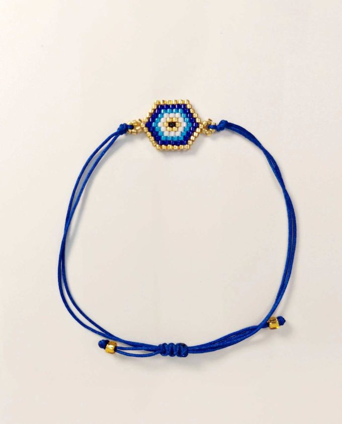 Bracelet Blue Evil Eye Miyuki Beads