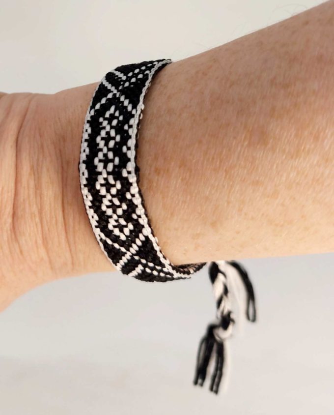 Bracelet Fabric Black White