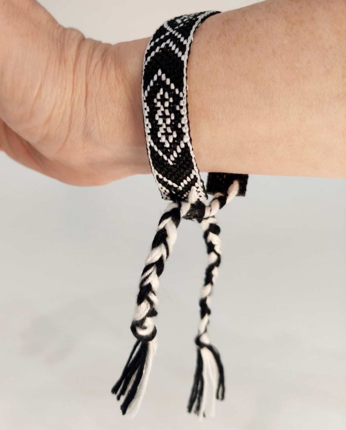 Bracelet Fabric Black White