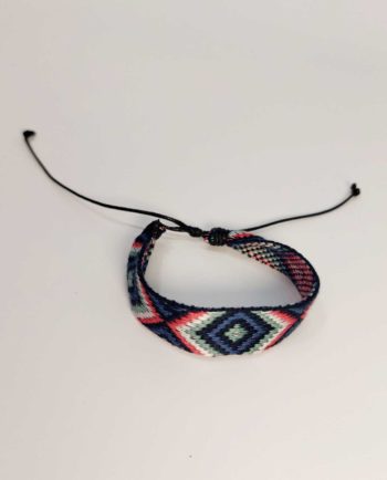 Bracelet Fabric Blue Red Green