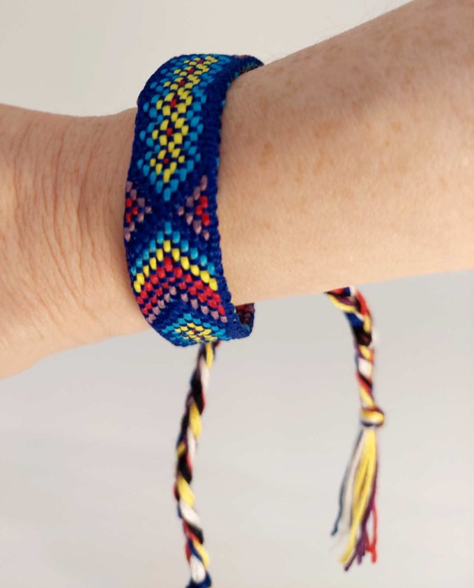 Bracelet Fabric Blue Yellow