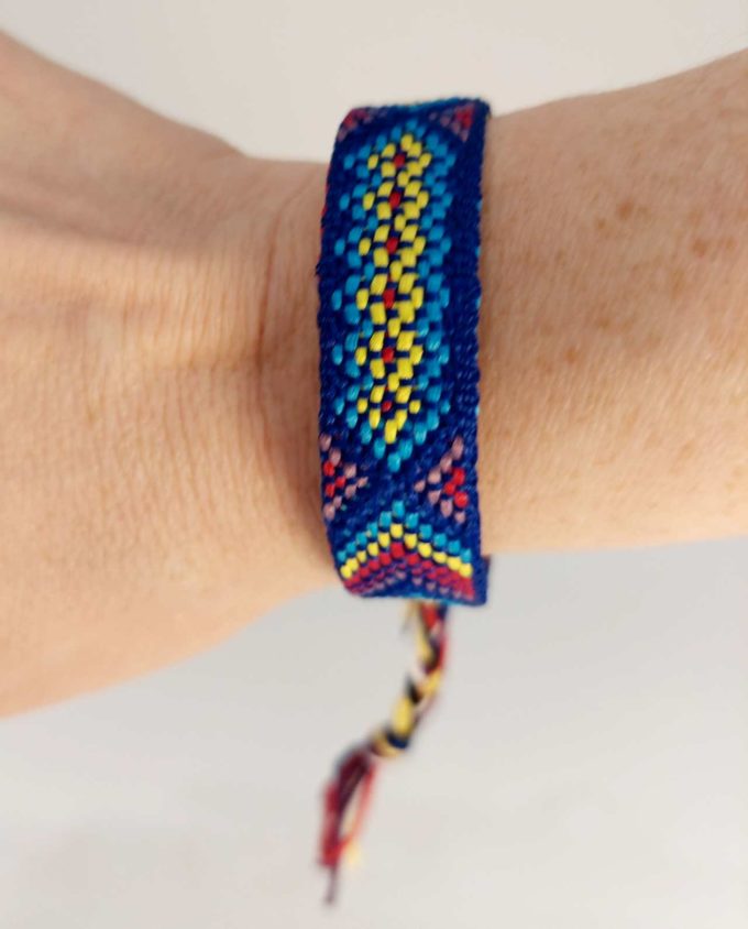 Bracelet Fabric Blue Yellow