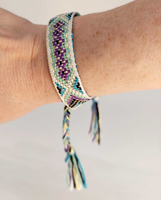 Bracelet Fabric Turquiose Lilac