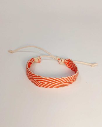 Bracelet Fabric Orange White