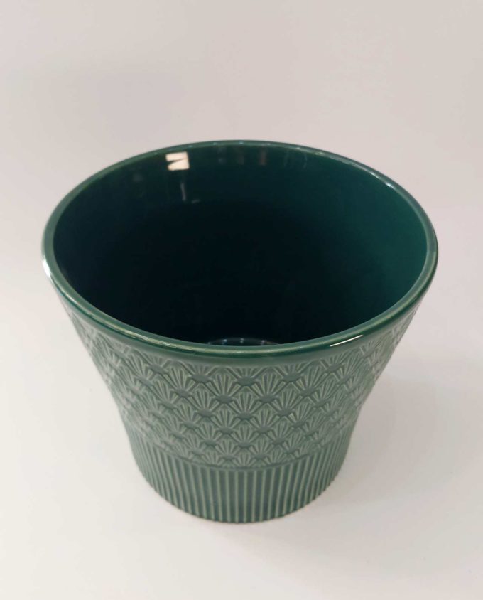 Ceramic Green Pot Height 17 cm