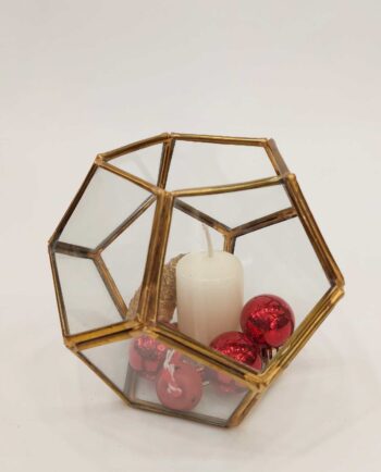 Lantern "Disco" Copper Handmade Christmas arranegment