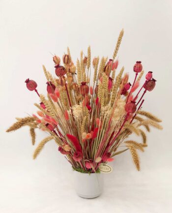 Dried Flowers Pink Natural Arrangement Pot