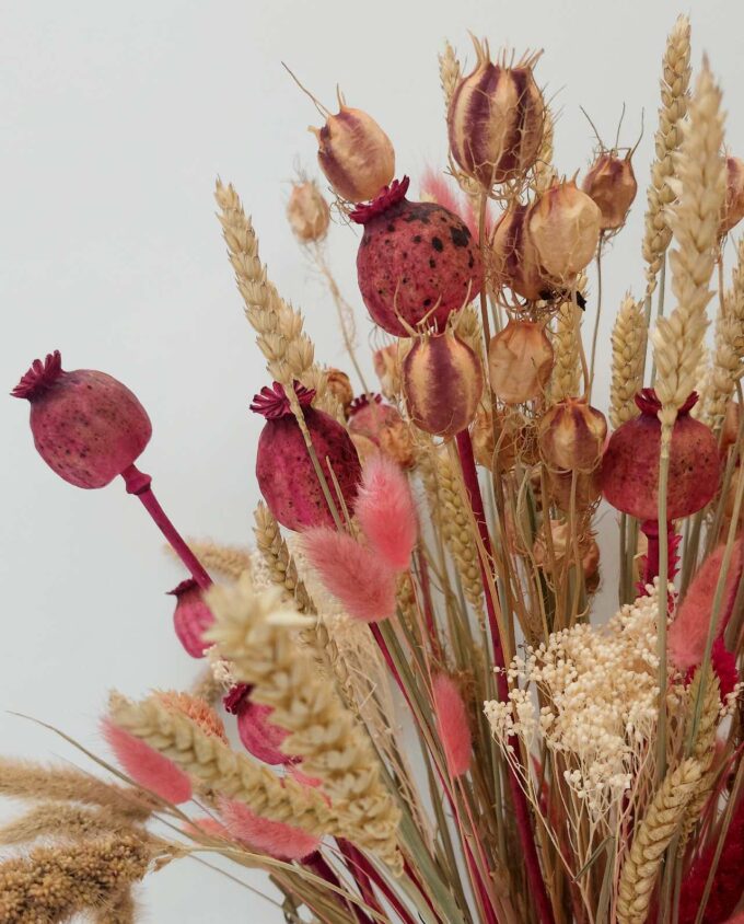 Dried Flowers Pink Natural Arrangement Pot