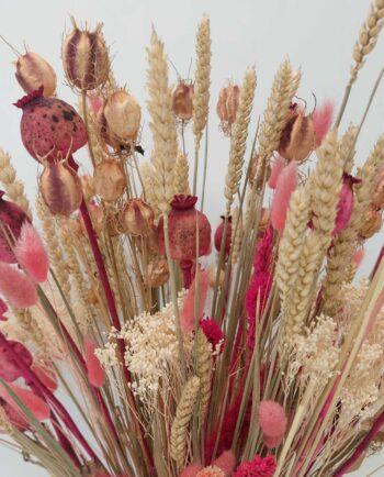 Dried Flowers Pink Natural Arrangement Pot