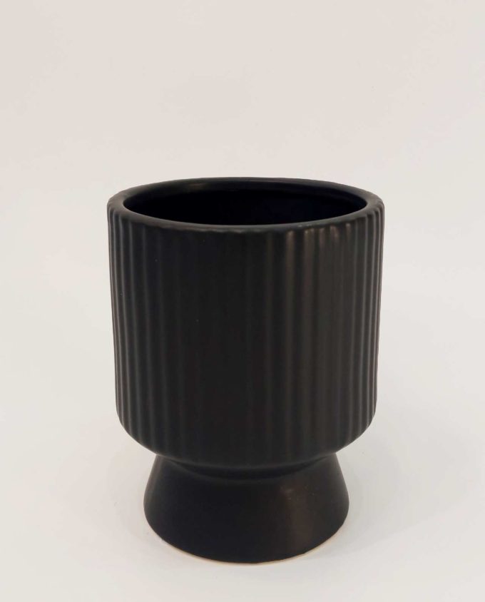 Ceramic Black Pot Height 15 cm