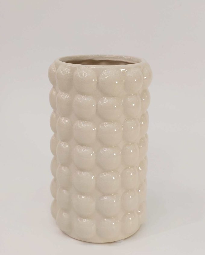 Vase Beige Ceramic "Bubbles" Height 20 cm