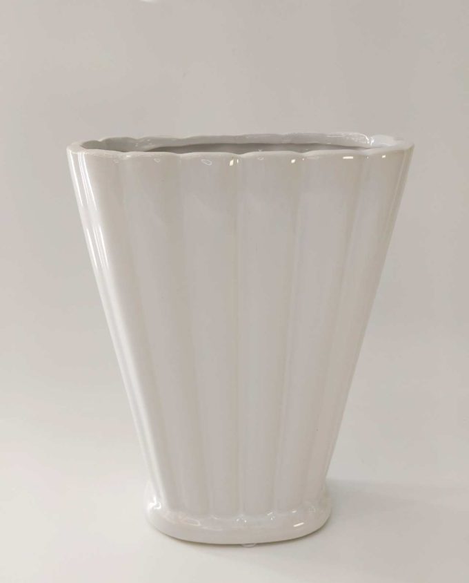 Ceramic White Vase Height 22 cm