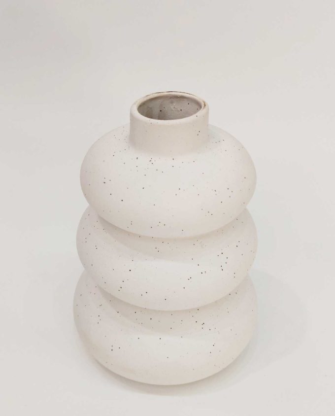 Vase White Ceramic "Loop" Height 17 cm